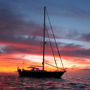 sunset and a boat