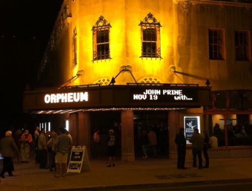 photo of Orpheum Theater in Phoenix with John Prine on the marquee